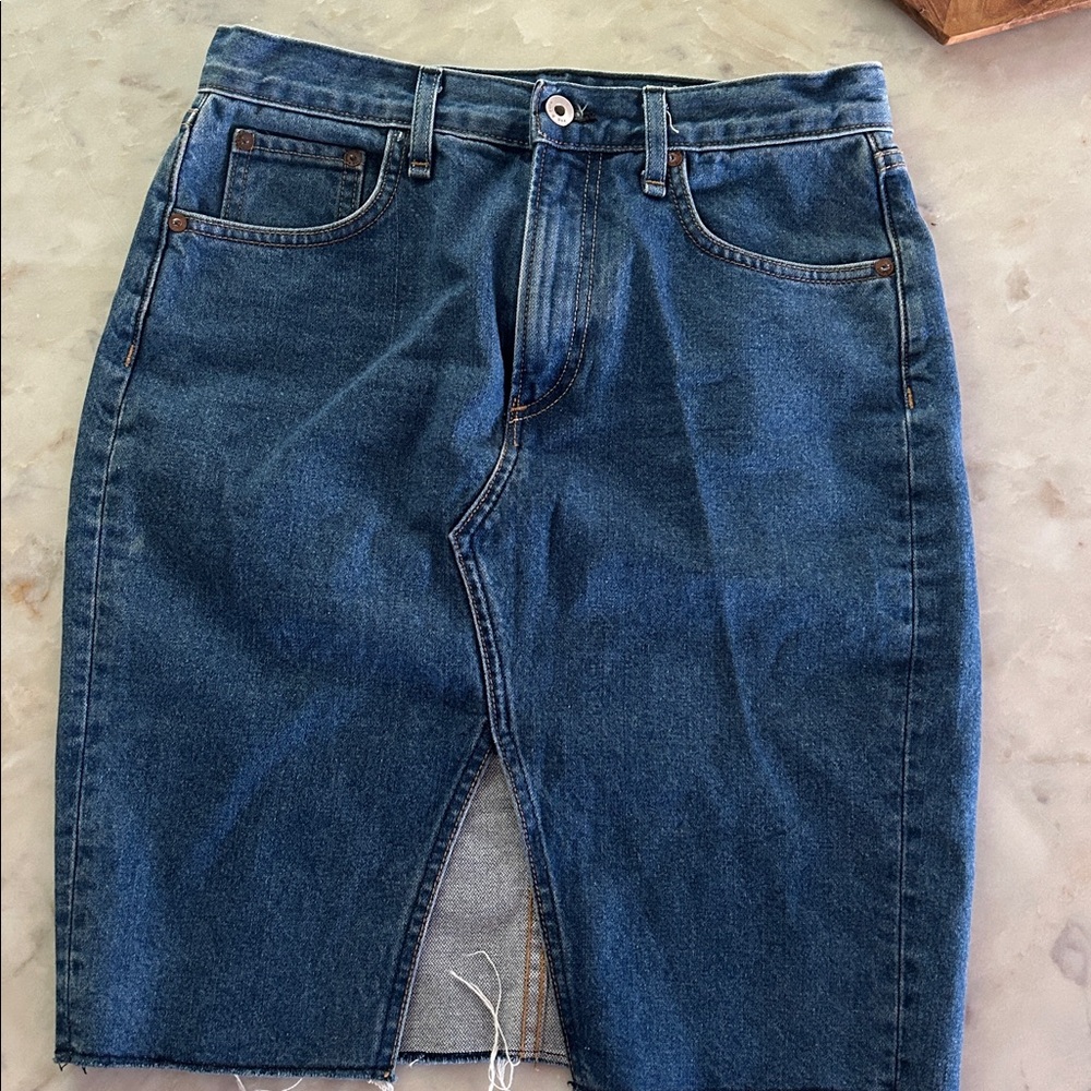 Rag & Bone Blue Denim Pencil Skirt